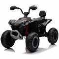 12V Kids Ride on ATV with 2 Seater,2* 45W Motor 7AH Battery Powered Electric Vehicle W/ LED Lights,High & Low Speed,Music,Spring Suspension,Ride on Car 4 Wheeler Quad for Boys & Girls,Black