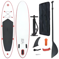 130 In. L X 28.3 In. W X 3.9 In. H White/Red Inflatable Surfboard Paddleboard Surfing Board with ISUP Accessories