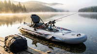 Inflatable Fishing Kayak for Adults - 1 Person, Pedal Drive, Folding, with Movable Seat, Hand Pump & Paddle & Oxford Bag, 410Lbs Capacity — Lifestyle