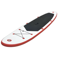 130 In. L X 28.3 In. W X 3.9 In. H White/Red Inflatable Surfboard Paddleboard Surfing Board with ISUP Accessories