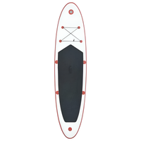 130 In. L X 28.3 In. W X 3.9 In. H White/Red Inflatable Surfboard Paddleboard Surfing Board with ISUP Accessories