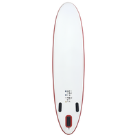 130 In. L X 28.3 In. W X 3.9 In. H White/Red Inflatable Surfboard Paddleboard Surfing Board with ISUP Accessories
