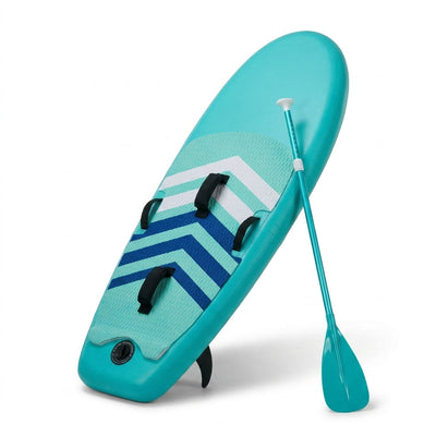 Adult Inflatable PVC Stand-Up Paddleboard SUP Water Paddleboard Soft Surf Board with Float and Slide Fins
